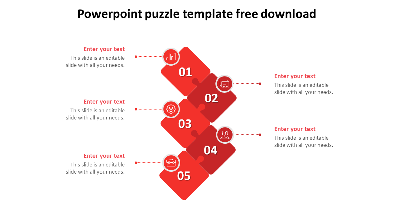 powerpoint puzzle template free download-red